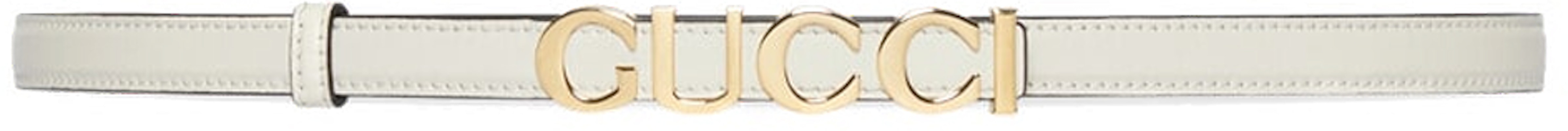 (Women) GUCCI White Leather Belt with Logo Buckle - 1.5CM Width. 751602-0YA0G-9022 Buy (Women) GUCCI White Leather Belt with Logo Buckle - 1.5CM Width. 751602-0YA0G-9022