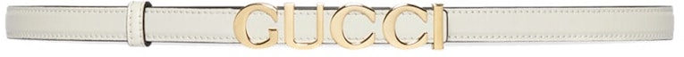 Buy (Women) GUCCI White Leather Belt with Logo Buckle - 1.5CM Width. 751602-0YA0G-9022