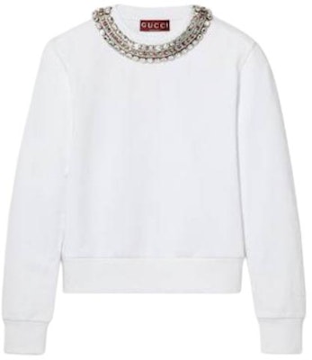 (W) GUCCI Putih Polos Crewneck Lengan Panjang Pullover Sweatshirt. 791337-XJGMT-9692 Buy (W) GUCCI Putih Polos Crewneck Lengan Panjang Pullover Sweatshirt. 791337-XJGMT-9692