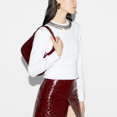 (W) GUCCI Putih Polos Crewneck Lengan Panjang Pullover Sweatshirt. 791337-XJGMT-9692 Details for (W) GUCCI Putih Polos Crewneck Lengan Panjang Pullover Sweatshirt. 791337-XJGMT-9692