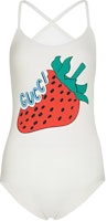 (Women) GUCCI White Slim-Fit Bodysuit with Strawberry Print. 562025-XJA05-9381 (Women) GUCCI White Slim-Fit Bodysuit with Strawberry Print. 562025-XJA05-9381