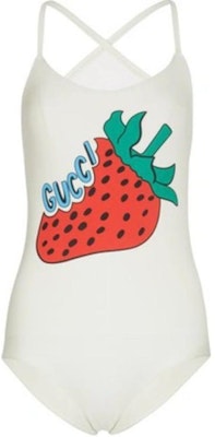 (Women) GUCCI White Slim-Fit Bodysuit with Strawberry Print. 562025-XJA05-9381 Order (Women) GUCCI White Slim-Fit Bodysuit with Strawberry Print. 562025-XJA05-9381
