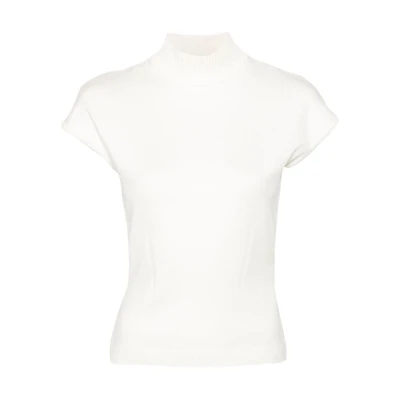 (Women) GUCCI White Slim Fit High Neck Plain T-Shirt. 775526-XKDYI-9210