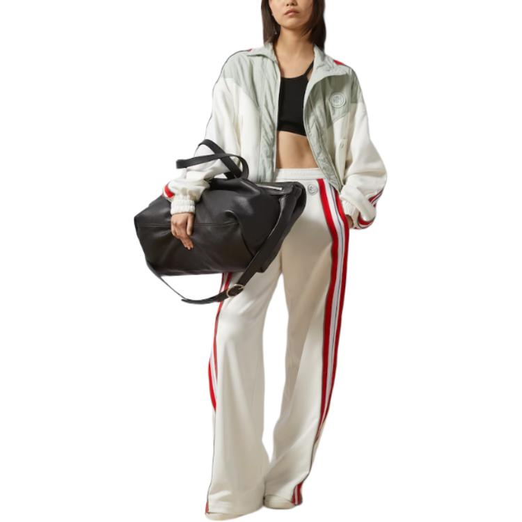 Lookbook (W) グッチ ホワイト ストレートレッグ ミッドライズ ストライプ カジュアルパンツ 766961-XJF6G-9267