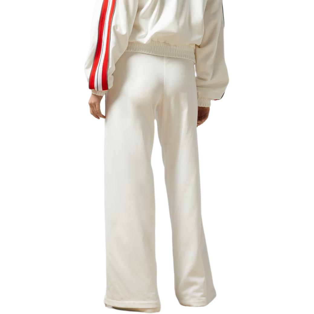 Shop (W) グッチ ホワイト ストレートレッグ ミッドライズ ストライプ カジュアルパンツ 766961-XJF6G-9267