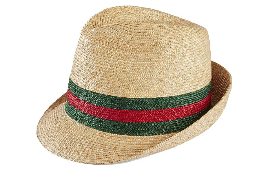 (Women) GUCCI  Woven Tweed Straw Bucket Hat 434760K0M009666
