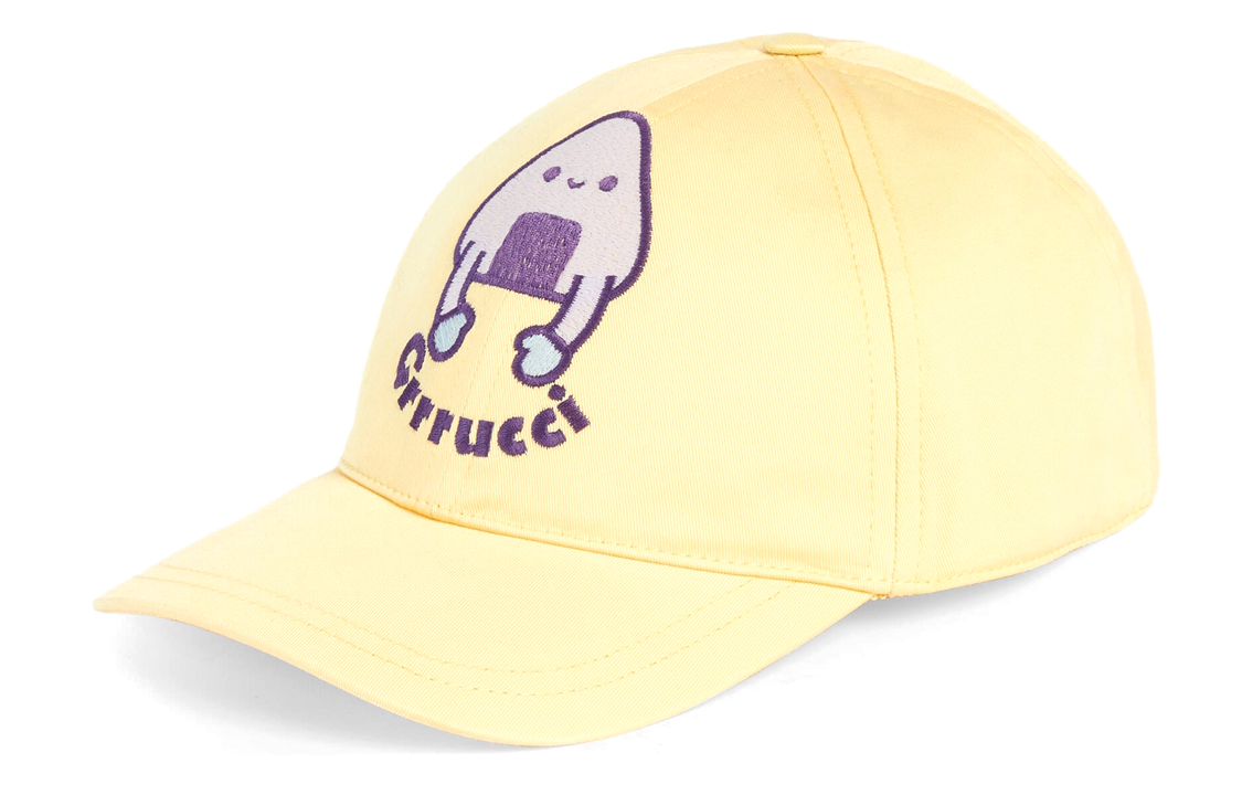 Order (W) GUCCI Topi Baseball Kuning dengan Bordir Logo. 737347-4HAYG-7400