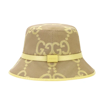 (Women) GUCCI Yellow Logo Fashion Bucket Hat. 730336-3HAPT-8875