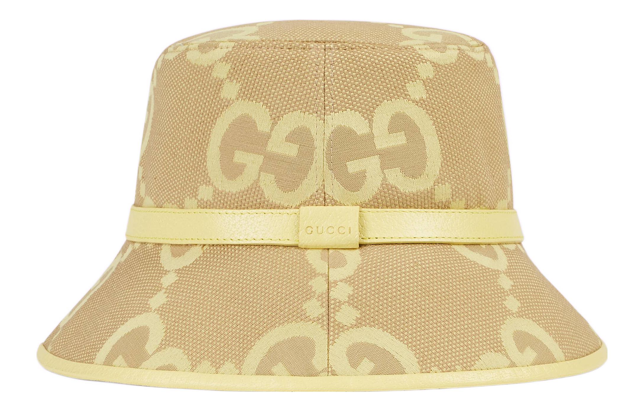 Lookbook (W) GUCCI イエローロゴ ファッション バケットハット. 730336-3HAPT-8875