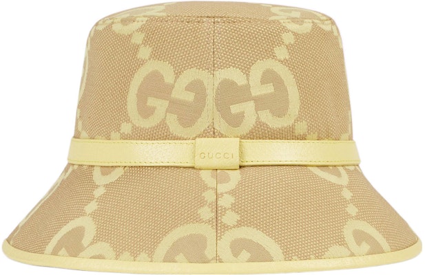 (W) GUCCI イエローロゴ ファッション バケットハット. 730336-3HAPT-8875 Lookbook (W) GUCCI イエローロゴ ファッション バケットハット. 730336-3HAPT-8875