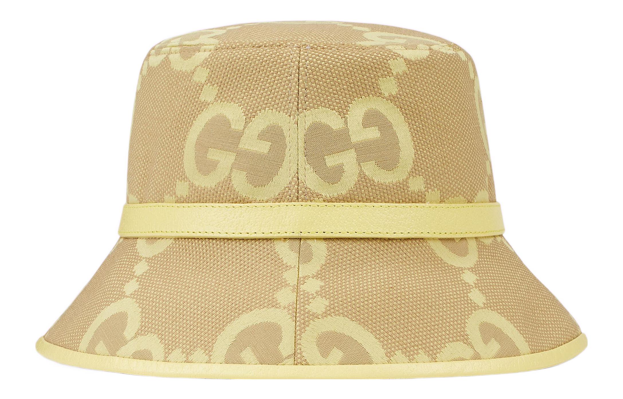 Shop (W) GUCCI イエローロゴ ファッション バケットハット. 730336-3HAPT-8875