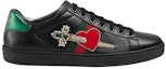 Order (W) Gucci Ace Siri Kasut Sukan Kulit Lembu Hitam 472990-A38G0-1283
