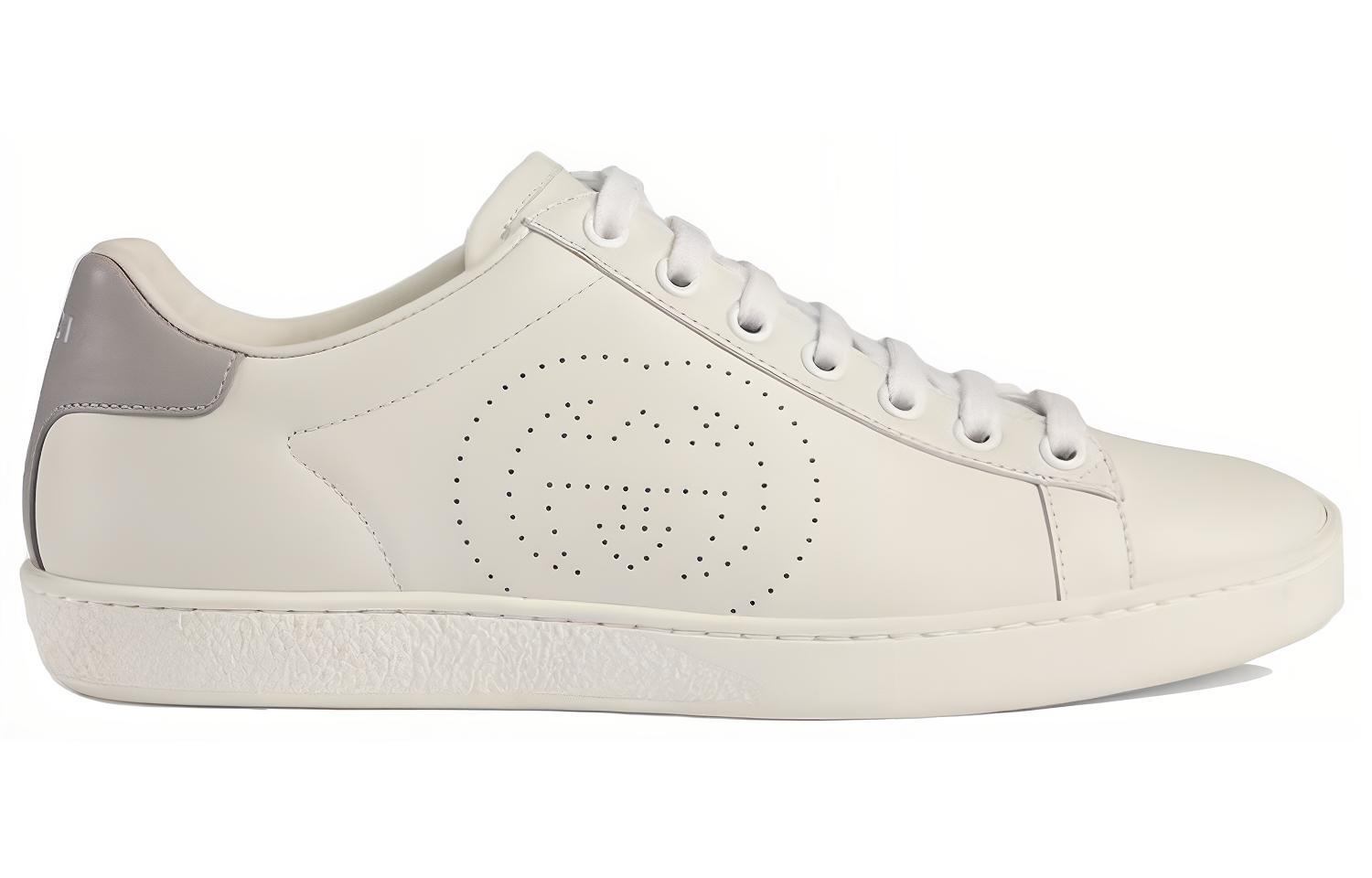 Lookbook （女款）Gucci Ace「連結 G - 白灰色」598527 AYO70 9094