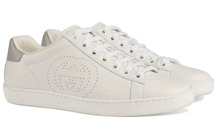 Shop （女款）Gucci Ace「連結 G - 白灰色」598527 AYO70 9094