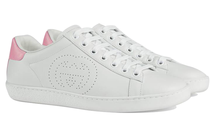 Lookbook （女士）Gucci Ace「雙G互扣 - 白色粉紅」 598527 AYO70 9076