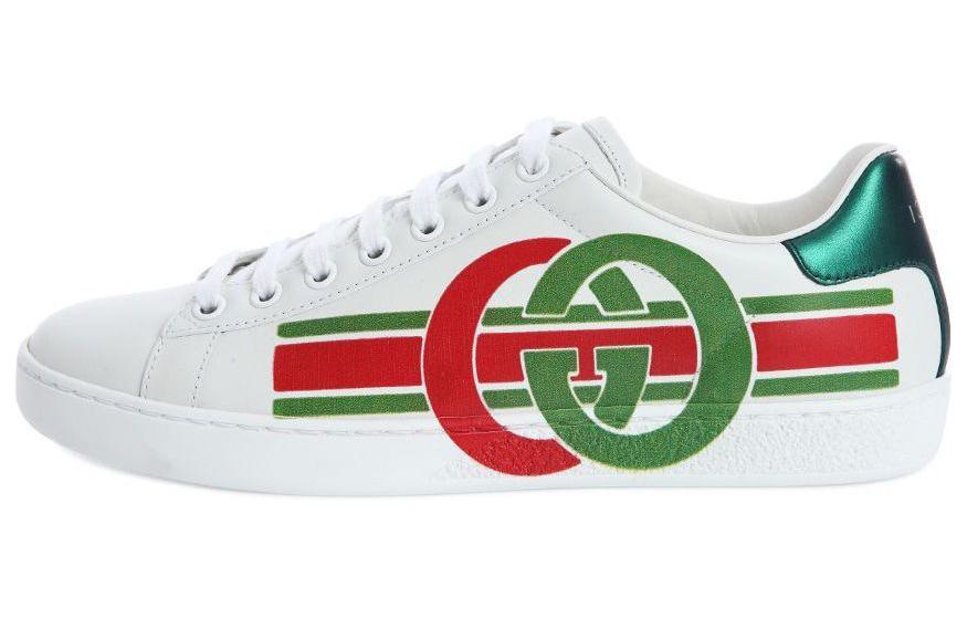 Buy GUCCI古馳 ACE 互扣式GG 耐磨防滑 低幫 時尚板鞋 女款 白色