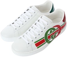 GUCCI古馳 ACE 互扣式GG 耐磨防滑 低幫 時尚板鞋 女款 白色 Lookbook GUCCI古馳 ACE 互扣式GG 耐磨防滑 低幫 時尚板鞋 女款 白色