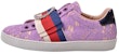 (W) Gucci Ace 'Purple Lace Rhinestone Buckle' - Gucci Ace 'Renda Ungu & Permata' 498705-9MW10-5460