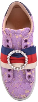 (Women) Gucci Ace 'Purple Lace Rhinestone Buckle' 498705-9MW10-5460 Purchase (Women) Gucci Ace 'Purple Lace Rhinestone Buckle' 498705-9MW10-5460
