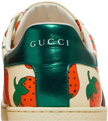 GUCCI古馳 ACE 皮革 草莓印花 時尚板鞋 女款 綠紅 Sizing GUCCI古馳 ACE 皮革 草莓印花 時尚板鞋 女款 綠紅