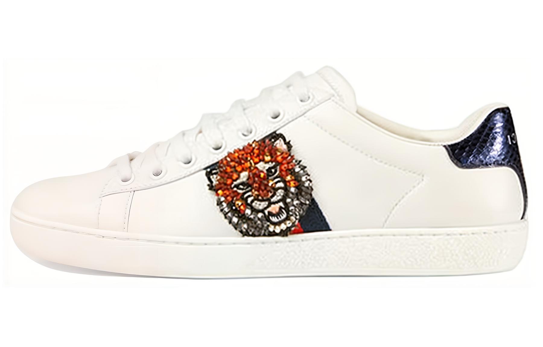 Buy (W) Gucci Ace 'Harimau Putih' Sepatu Sneaker 460201-A38G0-9161