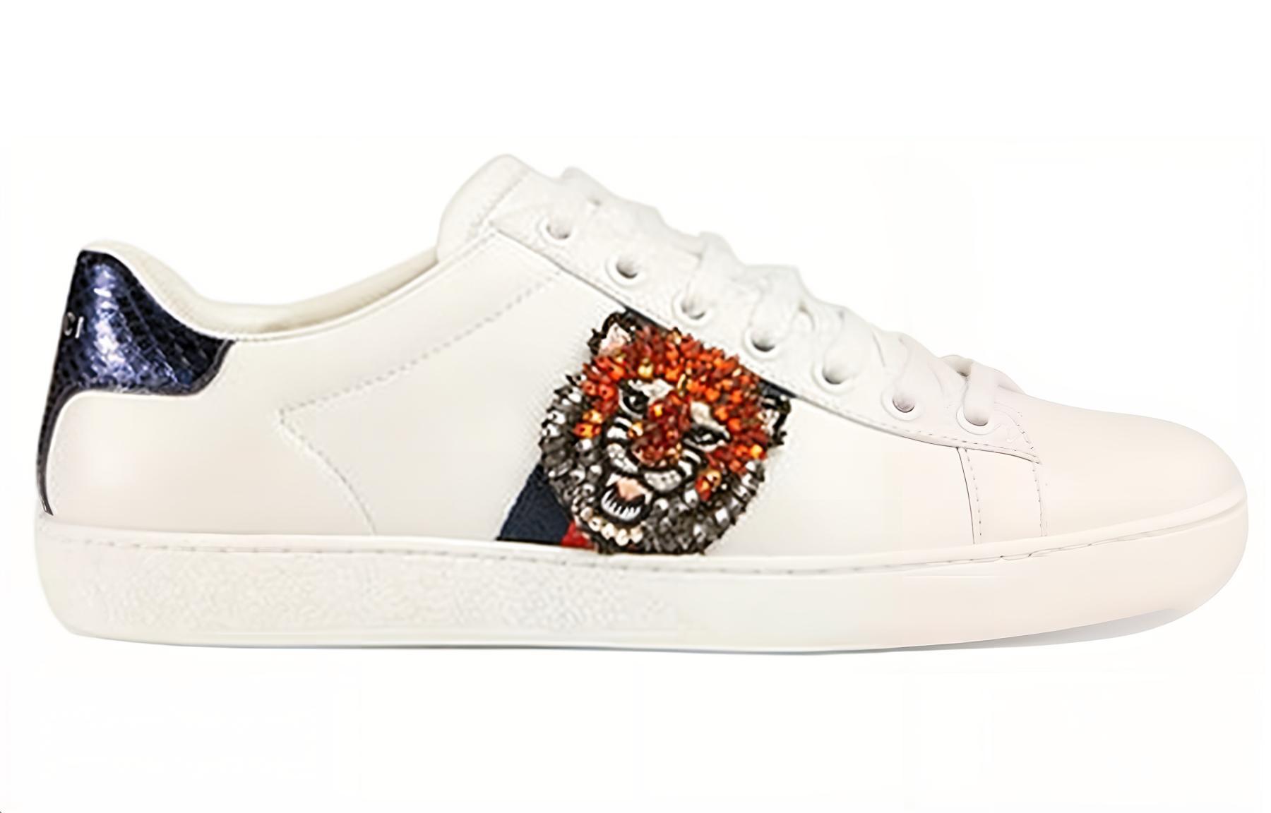 Order (W) Gucci Ace 'Harimau Putih' Sepatu Sneaker 460201-A38G0-9161