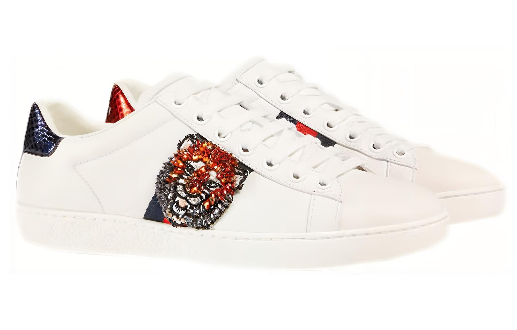 Lookbook (W) Gucci Ace 'Harimau Putih' Sepatu Sneaker 460201-A38G0-9161