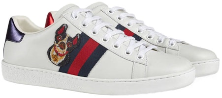 GUCCI古馳 ACE "狗年" 低筒 時尚板鞋 女款 白 Order GUCCI古馳 ACE "狗年" 低筒 時尚板鞋 女款 白