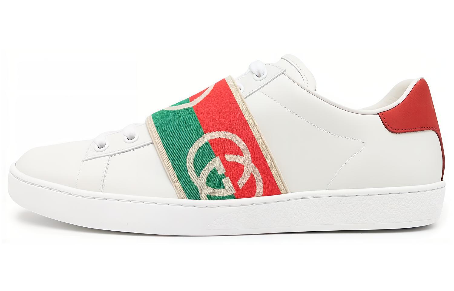 (Women) Gucci Ace Elastic Web 'Interlocking G - White Red Green' 645769-1XGF0-9066