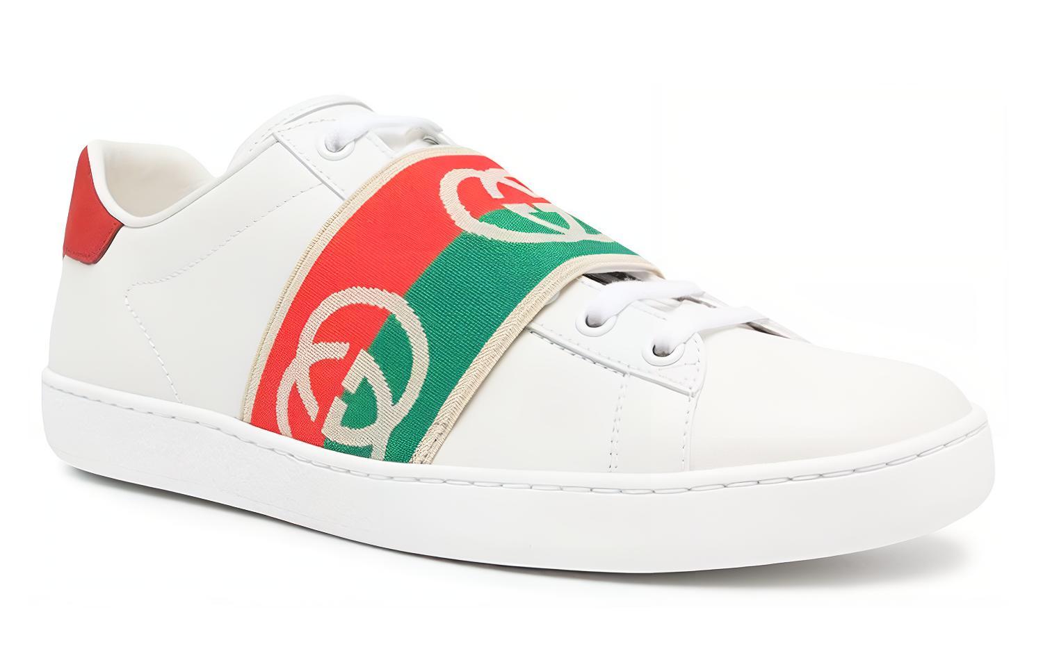 Lookbook (W) Gucci Ace Elastic Web 'G Terjalin - Putih Merah Hijau' 645769-1XGF0-9066