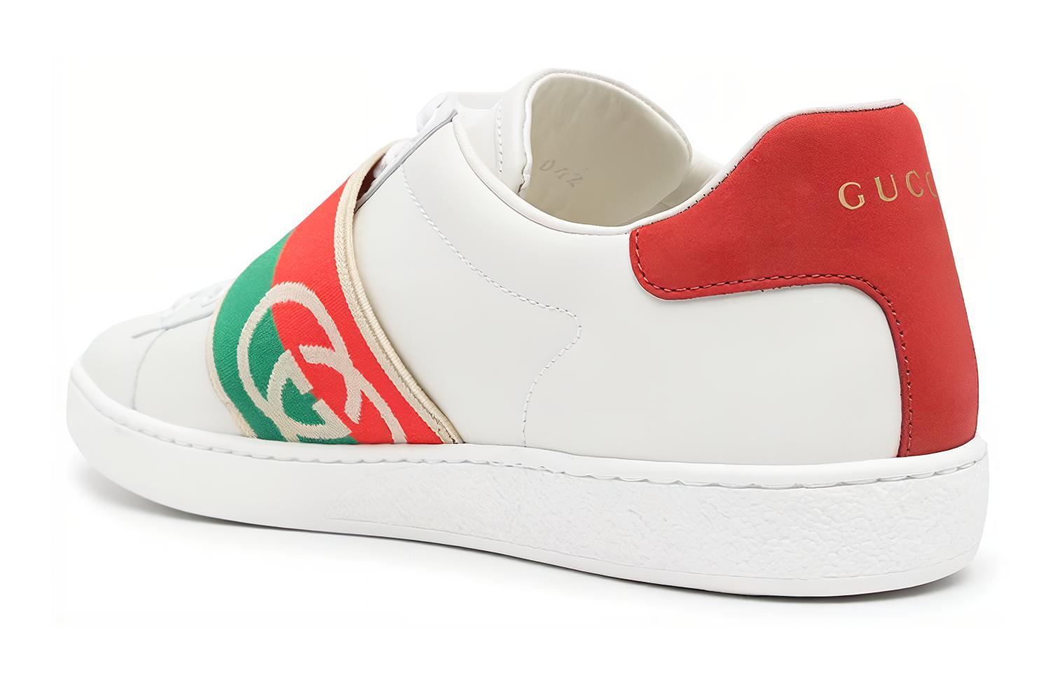 Shop (W) Gucci Ace Elastic Web 'G Terjalin - Putih Merah Hijau' 645769-1XGF0-9066
