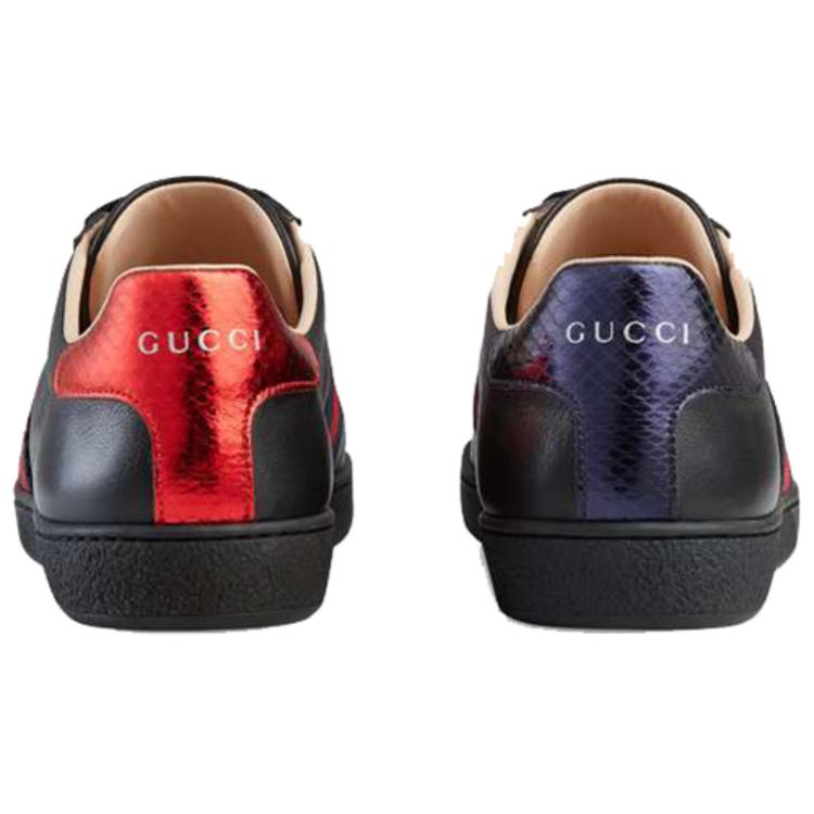 Shop (W) Gucci Ace Bordiran Rendah 'Hitam' 431942-A38G0-1284
