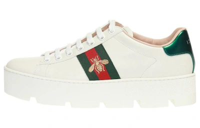 (Women) Gucci Ace Embroidered Platform 'White'