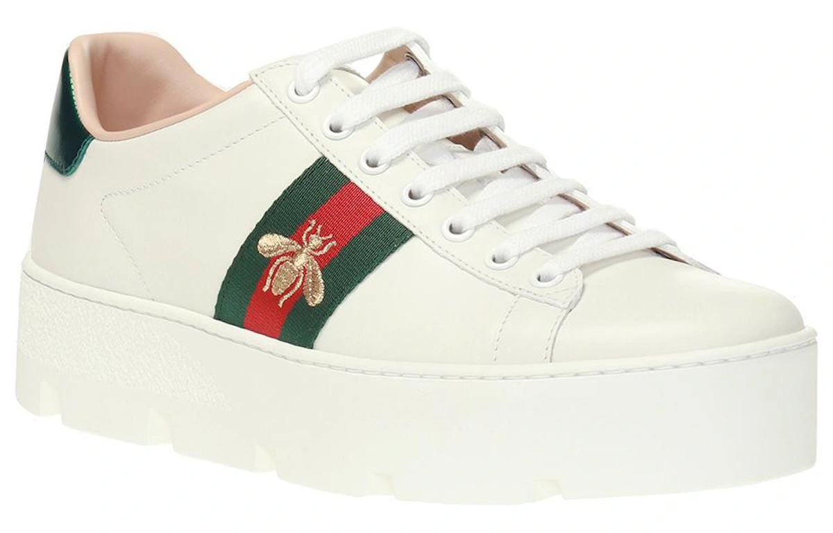 (Women) Gucci Ace Embroidered Platform 'White'