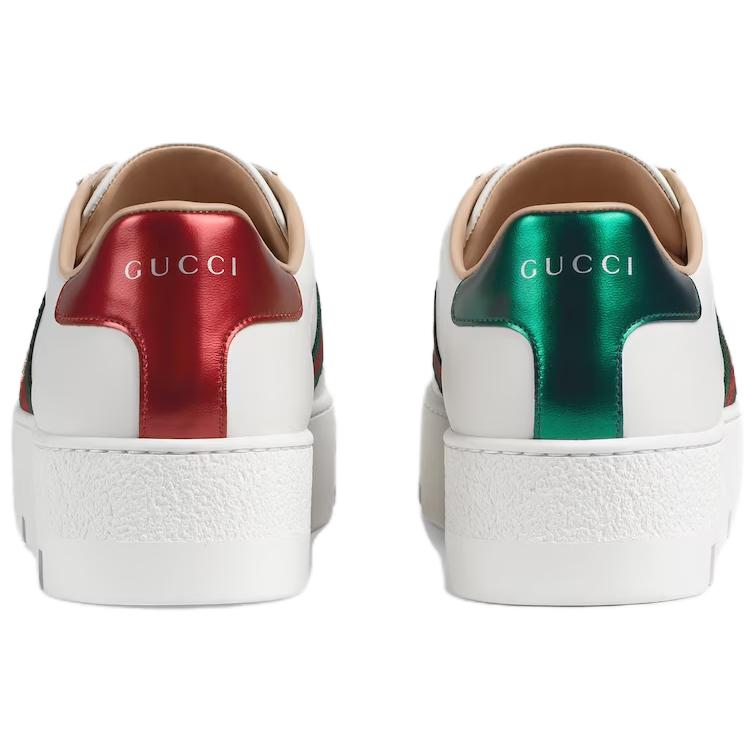Details for GUCCI古馳 ACE 刺繡厚底 時尚板鞋 女款 白色