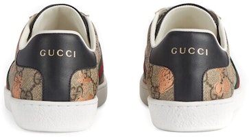 Shop GUCCI古馳 ACE 帆布 莓果印花 時尚板鞋 女款 栗紅綠