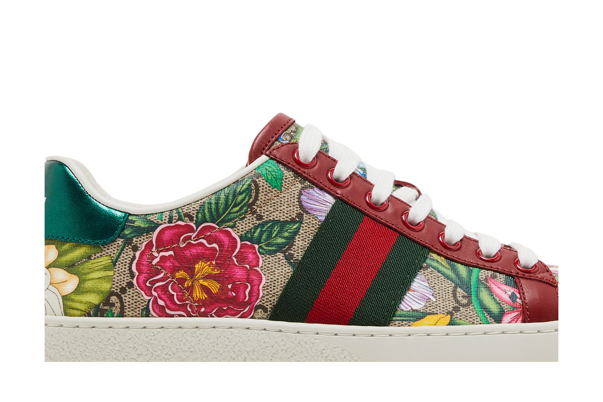 Order GUCCI古馳 ACE 飾GG花卉休閒時尚板鞋 女款 烏木色
