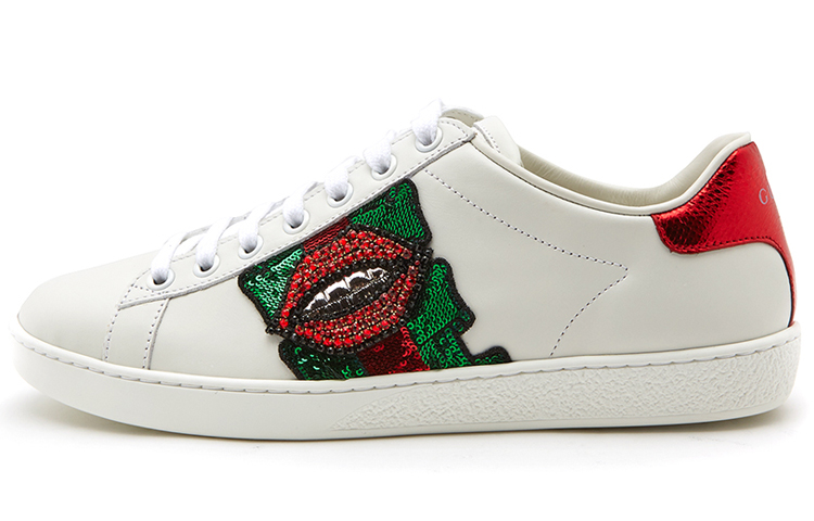 (Women) Gucci Ace Low 'Lips Sequin - White' 431919-A38I0-9068