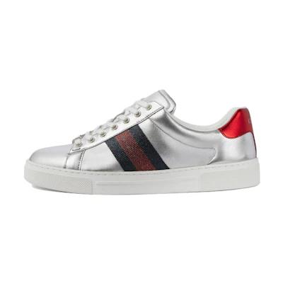 (W) Gucci Ace 'Silver'