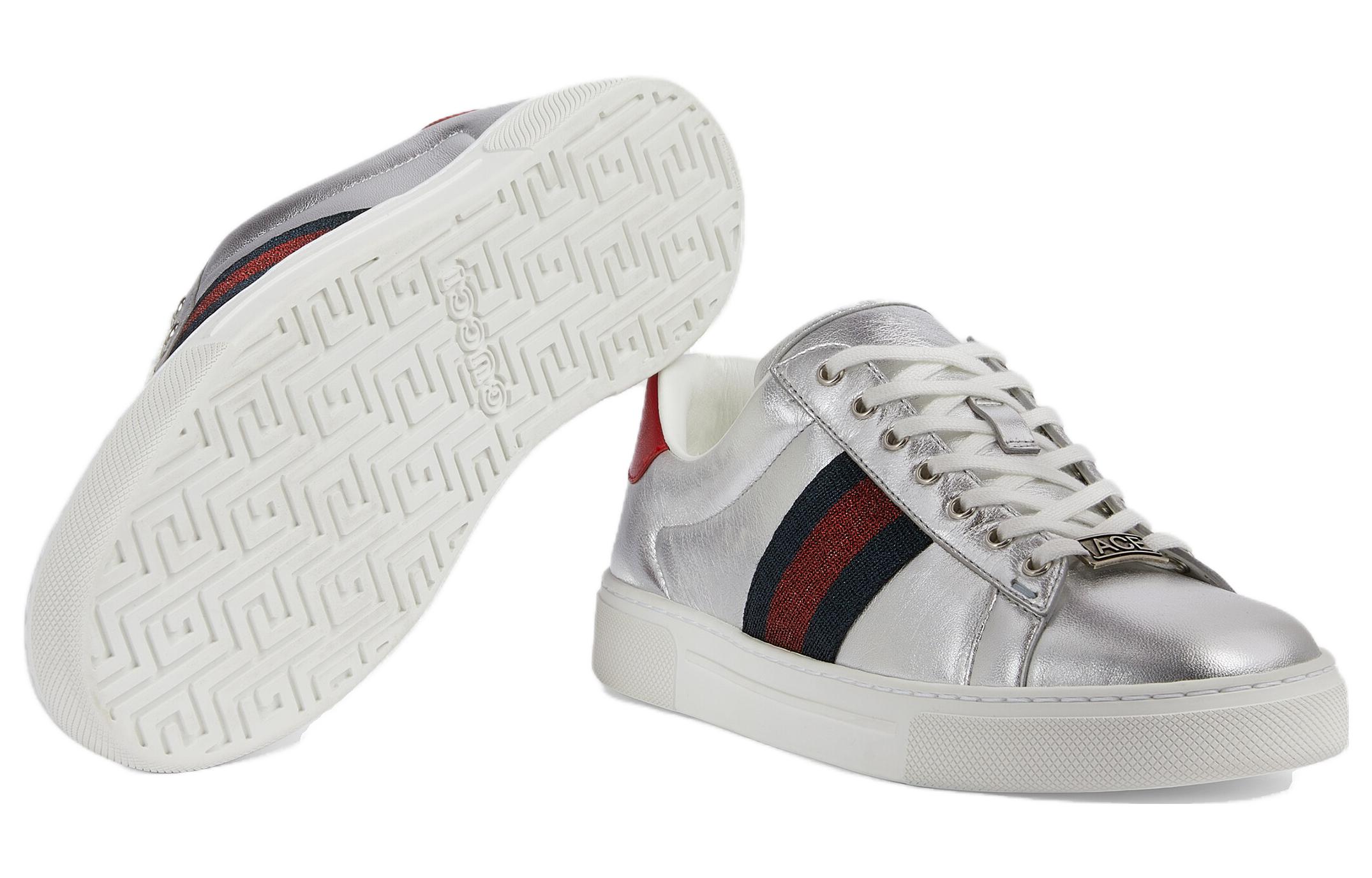 Womens silver fashion gucci sneakers