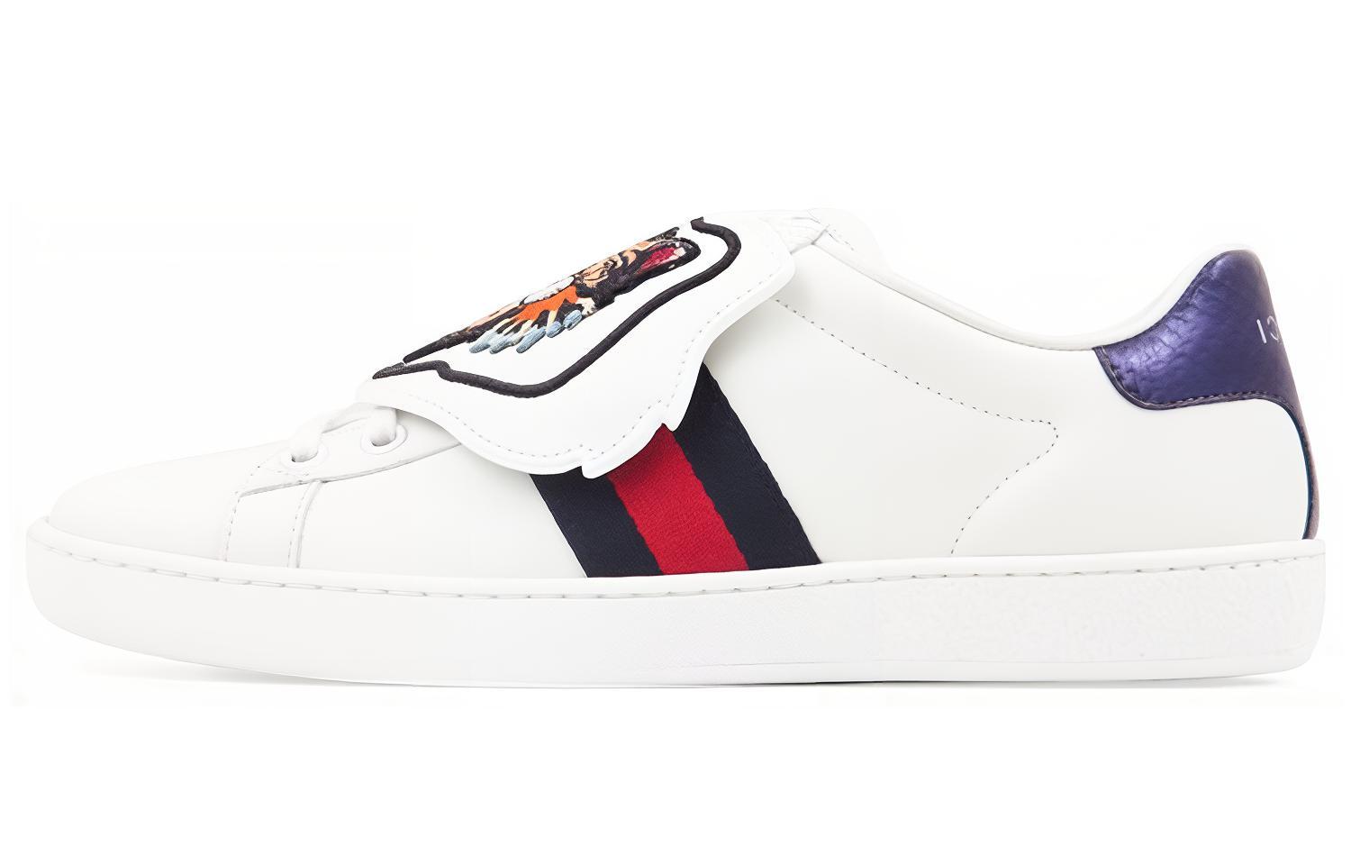 (Women) Gucci Ace Low Top Leather 'Embroidered Angry Cat' 479053-D0P80-9182