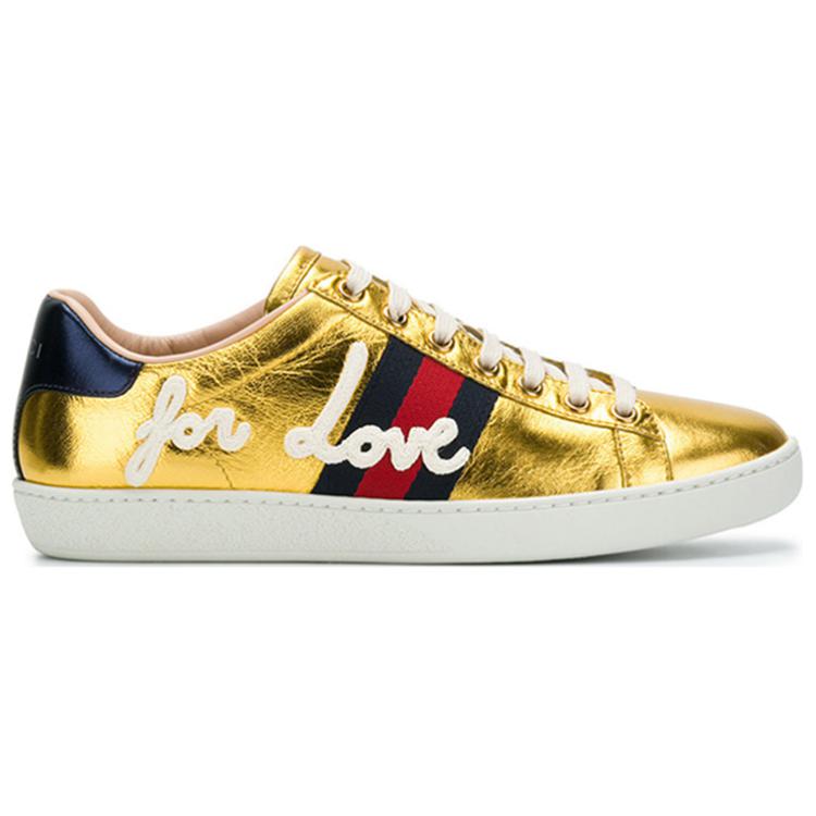 (W) Gucci Ace Metallic 'For Love - Gold' 圖 2