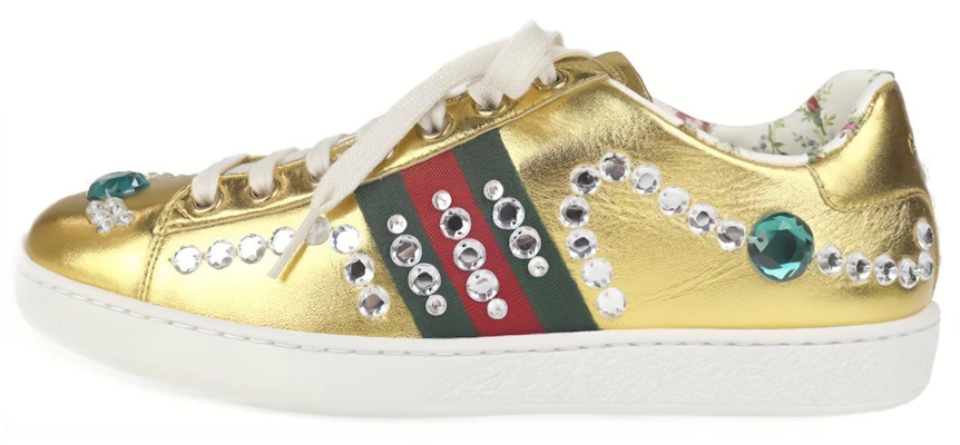 (W) Gucci Ace Metallic Nappa Crystal Web 'Emas' 471939-B8BK0-8090 Buy (W) Gucci Ace Metallic Nappa Crystal Web 'Emas' 471939-B8BK0-8090
