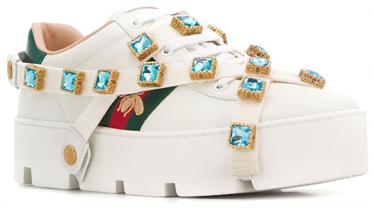 (W) 구찌 에이스 플랫폼 '화이트 젬' (Gucci Ace 플랫폼 '화이트 젬' is also acceptable, shorter) 550054-0RDW0-9065 Lookbook (W) 구찌 에이스 플랫폼 '화이트 젬' (Gucci Ace 플랫폼 '화이트 젬' is also acceptable, shorter) 550054-0RDW0-9065