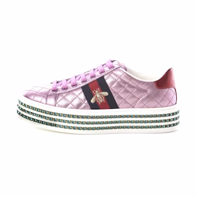 (W) Gucci Ace Platform With Crytals 'Pink'