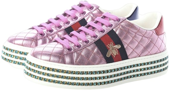 (W) Gucci Ace Platform dengan Kristal 'Pink' 550050-0V630-5868 Order (W) Gucci Ace Platform dengan Kristal 'Pink' 550050-0V630-5868