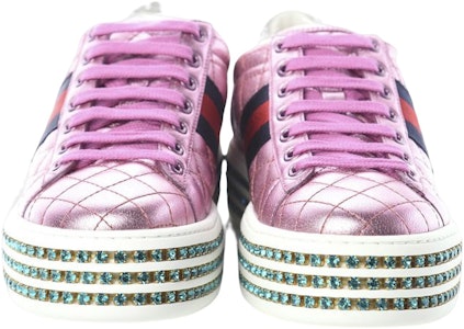 (W) Gucci Ace Platform dengan Kristal 'Pink' 550050-0V630-5868 Lookbook (W) Gucci Ace Platform dengan Kristal 'Pink' 550050-0V630-5868