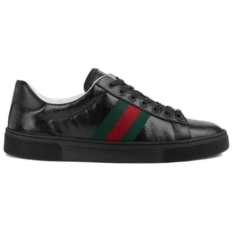 Order GUCCI古馳 ACE 帆布 圓頭繫帶 低筒 帆布鞋 女款 黑色