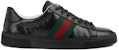 (W) Gucci Ace Sneaker dengan Web 'Hitam GG Crystal Canvas' 760774-FACRF-1163