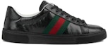 Order (W) Gucci Ace Sneaker dengan Web 'Hitam GG Crystal Canvas' 760774-FACRF-1163